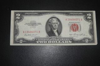 1953 $2 United States Note - Red Seal - Circulated photo