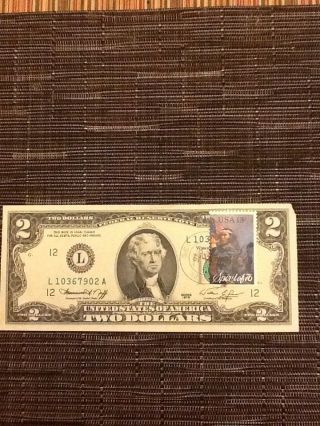 1976 $2 Dollar Bills Spirit 76 Stamp Postmarked 04/16/76 photo