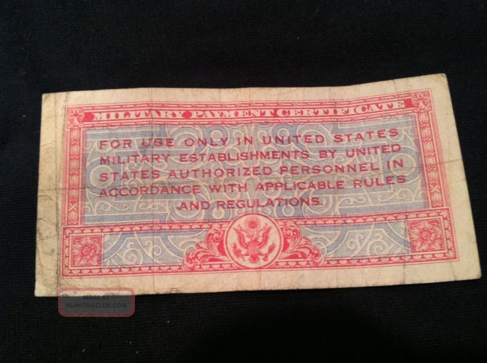 Military Payment Certificate Us 1947 Fifty 50 Cents Series 471 Kl M11