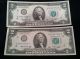 Two 2 Dollar Bills In Sequence 1976 1634 St.  Louis - H Neff - Simon Crisp Unc Small Size Notes photo 2