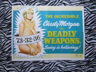 1974 Chesty Morgan In Deadly Weapons Large Poster Copy Replica Reproduction photo