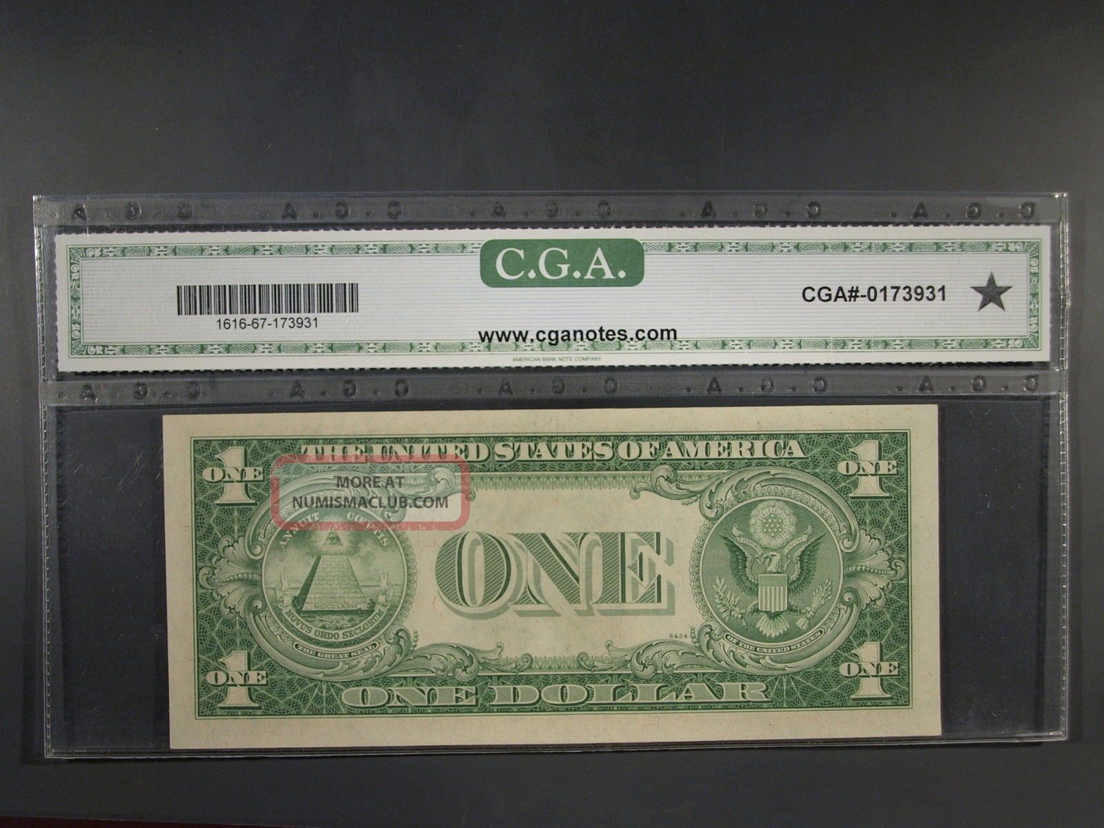 1935 G Us One Dollar Blue Seal Silver Certificate Certified Cga 67