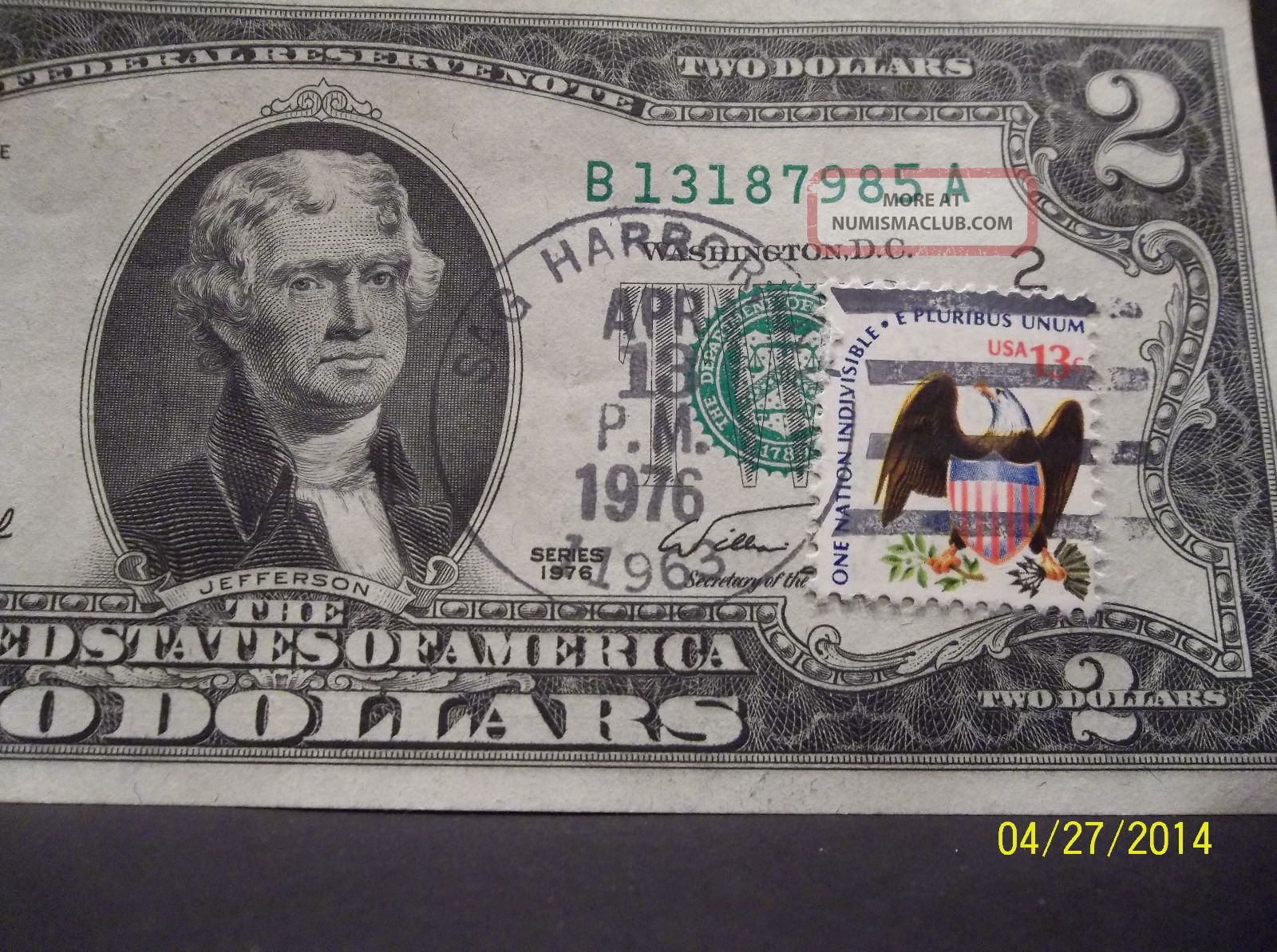 1976 Two Dollar Bill Unc Stamped First Day Issue April 13 Sag Harbor Ny 1976-two-dollar-bill-unc-stamped-first-day-issue-april-13-sag-harbor-ny