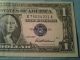 1 - Blue Seal 1957 1 - Doller Silver Cert.  Us Cresp Small Size Notes photo 2