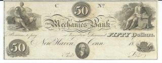 Connecticut Haven Mechanics Bank $50 Unissued 18xx Gem G80 Plate C photo