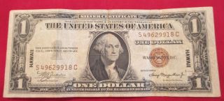 $1 One Dollar Silver Certificates Hawaii Note Series 1935a Hawaiian photo