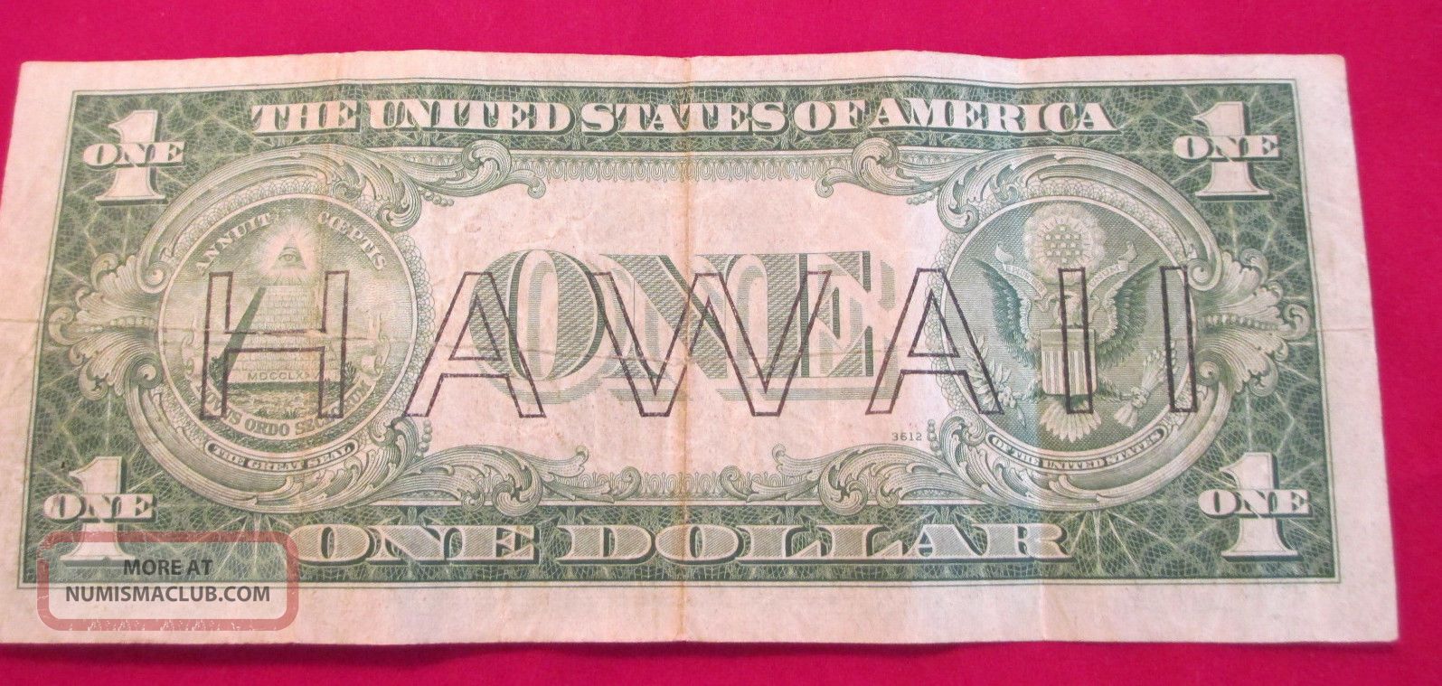 $1 One Dollar Silver Certificates Hawaii Note Series 1935a Hawaiian