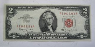 1963 $2 Two Dollar United States Note Paper Money Currency (531h) photo