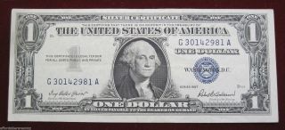 1957 $1 One Dollar Silver Certificate Paper Money Currency (531i) photo