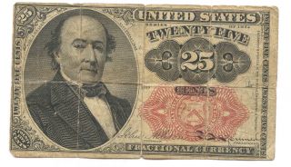 (( (1874 25 Cents Fr - 1309 Robert Walker Fractional Currency Red Seal)) ) photo