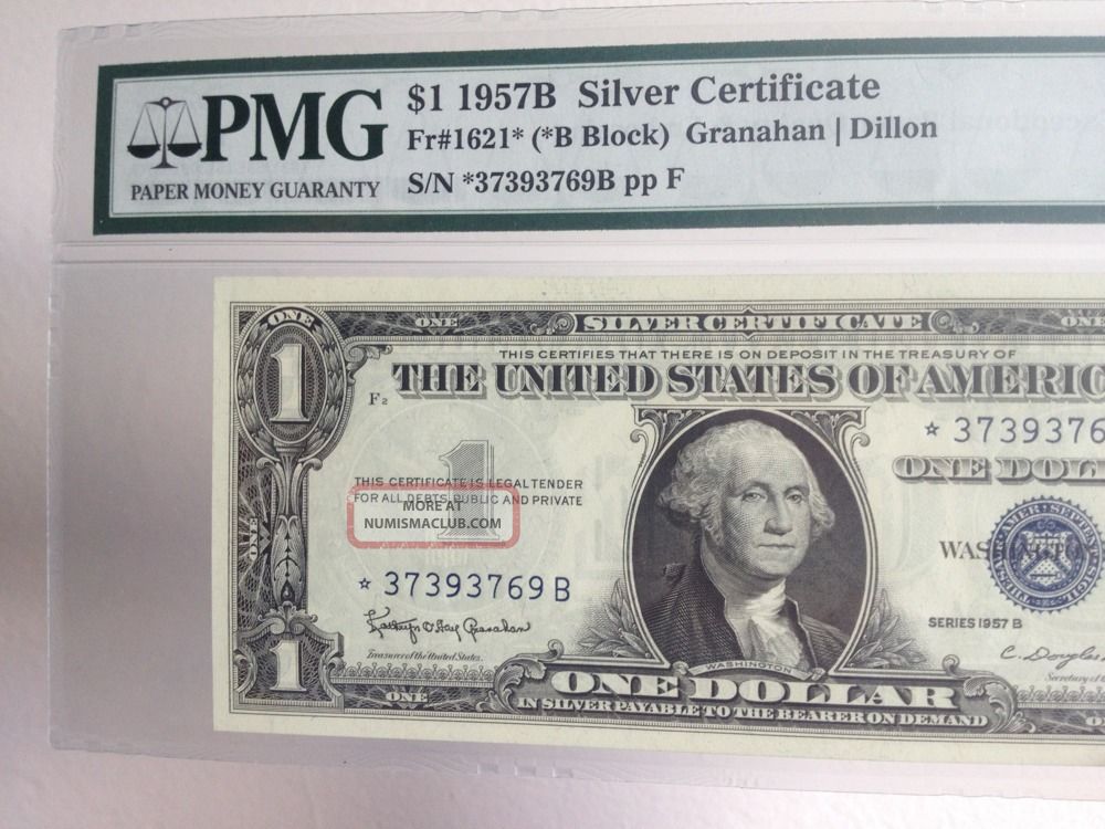 1957 1 Dollar Silver Certificate Star Note Pmg 65 3 Of 3 Unc Note