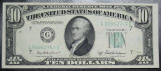 1950 B Ten Dollar Federal Reserve Note Chicago Grading Xf Au 2747e Pm5 photo