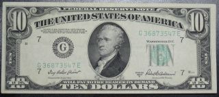 1950 B Ten Dollar Federal Reserve Note Chicago Grading Xf Au 3547e Pm5 photo