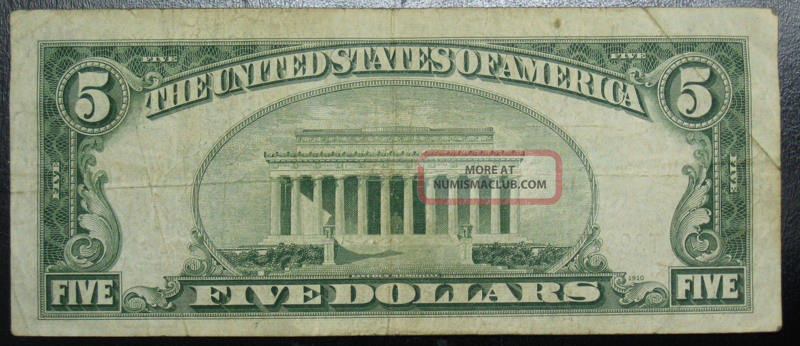 1934 D Five Dollar Silver Certificate Note Grading Fine 5473a Pm6
