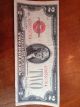 Unc 1928 G $2 Two Dollar Bill United States Legal Tender Red Seal Note Small Size Notes photo 2