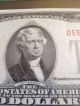 Unc 1928 $2 Two Dollar Bill United States Legal Tender Red Seal Note Pcgs 65 Small Size Notes photo 2