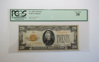 1928 $20 Gold Certificate - Pcgs Very Fine 30 photo
