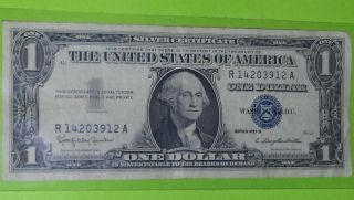 One Dollar Silver Certificate 1957b Blue Seal Circulated R14203912a photo