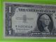 One Dollar Silver Certificate 1957b Blue Seal Circulated R14203912a Small Size Notes photo 4