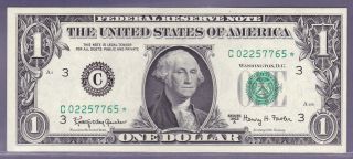 1963 - A $1 Federal Reserve Note Frn C - Star Cu Star Unc photo