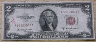 (1) $2 Red Seal Note - 1953a A 53853075 A photo