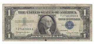 1957b Silver Certificate T27463869a One Dollar $1.  00 Bill,  Blue Seal photo