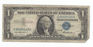 1957 Silver Certificate C85405160a One Dollar $1.  00 Bill,  Blue Seal photo