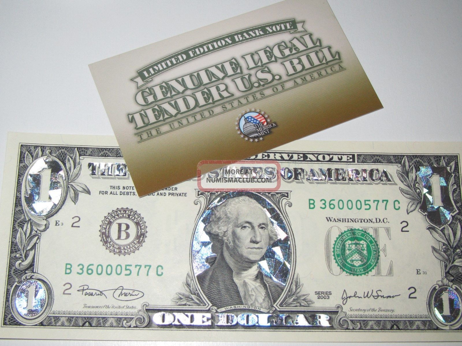 One Dollars Bill In Silver Small Size Notes photo