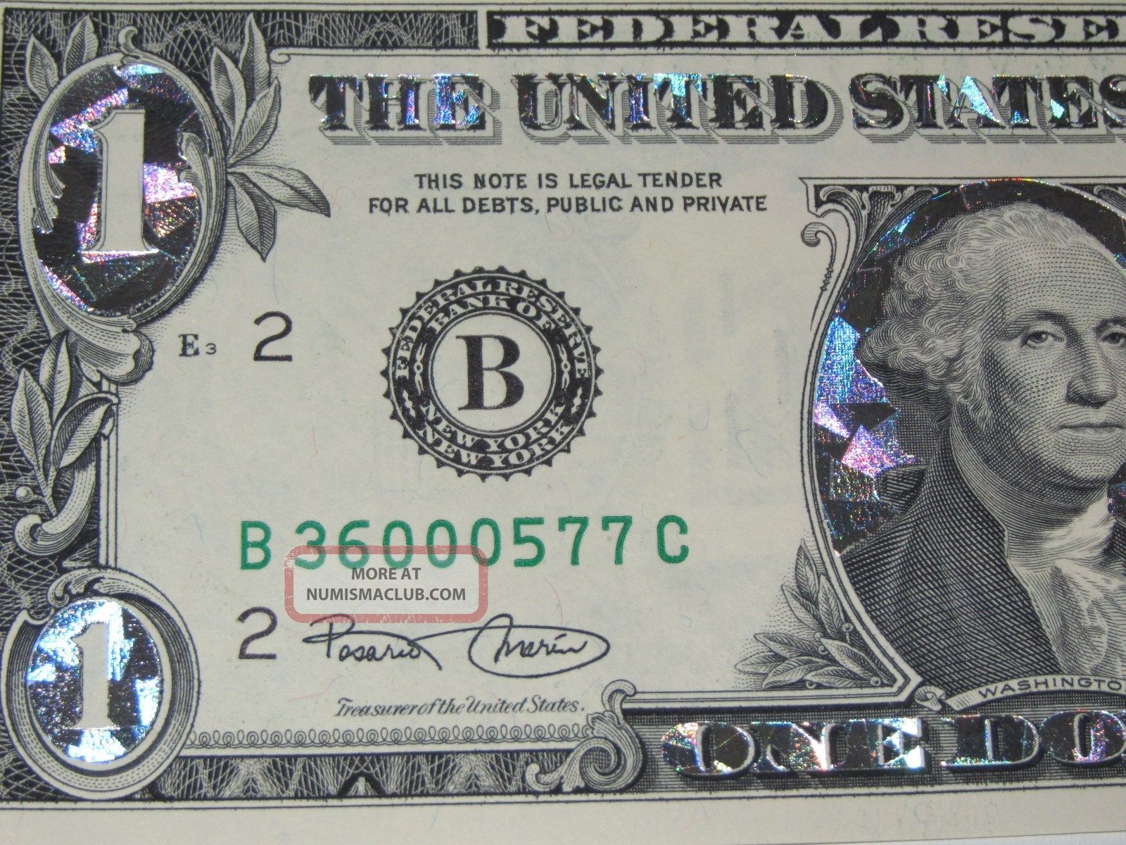 One Dollars Bill In Silver