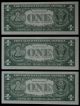 1957 One Dollar Silver Certificate Complete Series Crisp Lt Circulated Bills X3 Large Size Notes photo 1