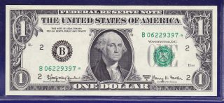 1963 - A $1 Federal Reserve Note Frn B - Star Cu Gem Star Unc photo