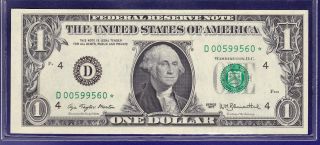 1977 $1 Federal Reserve Note Frn D - Star Cu Unc photo