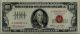 1966 $100 Legal Tender Red Seal S/n A 00608672 A Small Size Notes photo 1