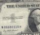 Au Crisp 1935e Silver Certificate Blue Seal W86680318h $1.  Old Currency Godless Small Size Notes photo 1
