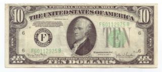 1934 - D,  Frn $10 Currency Paper Money Note Ser.  Seq.  Crisp Au,  Atlanta D2 - 100 photo