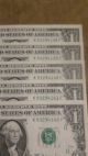 1977 - 5 - Consective Serial Numbers One Dollar Bills Small Size Notes photo 3