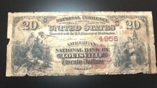 Rare 1894 $20 Tillman National Currency Louisville,  Kentucky photo