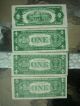 Four U.  S.  Bills 3 - $1 Silver Cert ' S 1 - $2 U.  S.  Note 1935,  1953,  1957 ' Au ' Small Size Notes photo 1