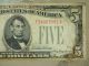 1928 ' C ' $5.  00 Federal Reserve Note Sn:f94968581a Small Size Notes photo 1