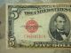 1928 ' C ' $5.  00 Federal Reserve Note Sn:f94968581a Small Size Notes photo 2