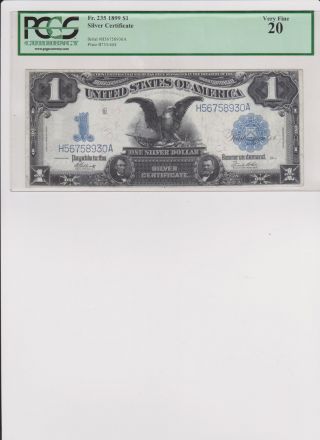 1899 $1 Silver Certificate Fr.  235 Pcgs Graded Very Fine 20 photo