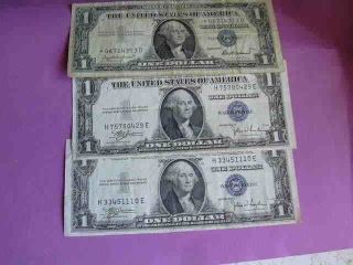 1 - 1oz Silver Round & 3 - One Dollar Silver Certificates 2 1935 & 1 1957 photo