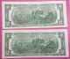 Rare Collectible 8 Uncirculated Sequential / Consecutive $2 Bills Small Size Notes photo 2