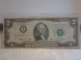 1976 2 Dollar Bill Star Note (low Serial Number) photo
