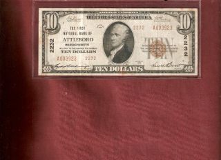 United States National Currency 1929 Bank Note Attleboro Mass Jones Woods Rare photo