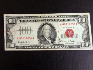 1966 United States Note $100 Dollar Bill - Low Serial photo