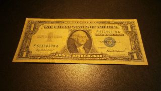 1957 Silver Certificate Blue Seal Usa $1 One Dollar Currency,  Rare Collect Now photo