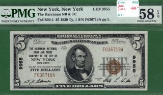 {new York} $5 The Harriman Nb & Trust Co Of The City Of York,  Ny Ch 9950 photo