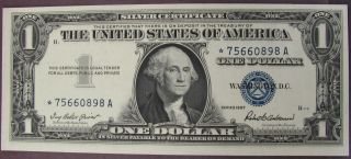 1957 $1 Silver Certificate Star Note Crisp Unc. photo