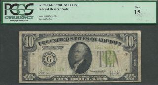 $10 1928 - C Frn==lgs==chicago==pcgs Fine 15 photo
